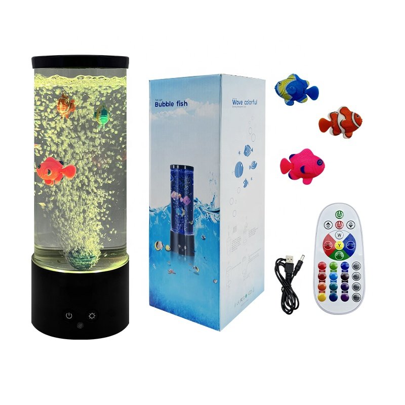 Bubble Fish Lamp Color Changing Aquarium Water Sea World Bedside Night Light