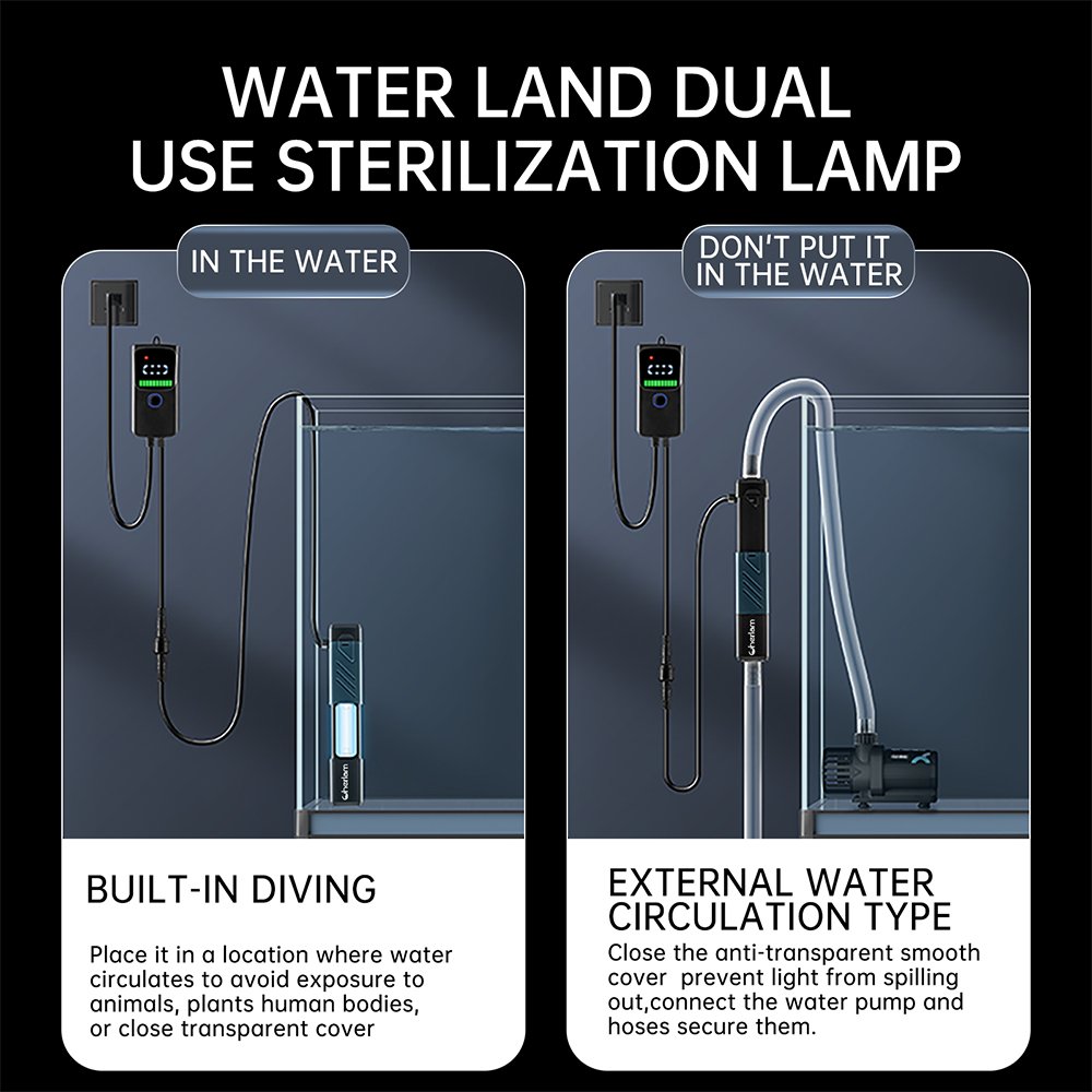 YEE Factory wholesale fish tank waterproof uv led sterilizer light Submersible aquarium germicidal clean lamp