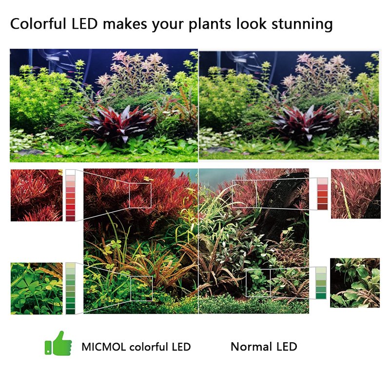 Micmol Aqua CC APP control Planted 30W dimmable Programmable fish tank planted aquarium light led