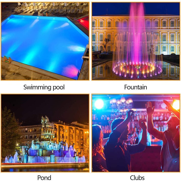 IP68 COB LED Underwater Swimming Pool Backyard Fountain Landscape Light 12V 24V RGB Multi-Color Remote Controller Lamp Spotlight