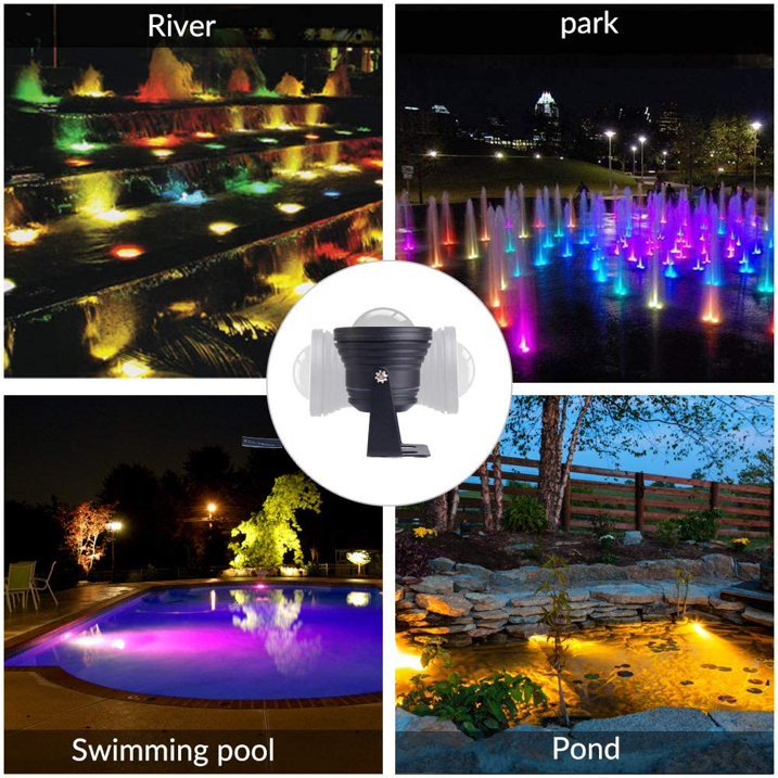 IP68 COB LED Underwater Swimming Pool Backyard Fountain Landscape Light 12V 24V RGB Multi-Color Remote Controller Lamp Spotlight