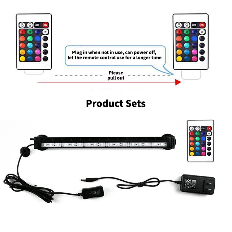 Factory RGB Remote Control Underwater High Bright Colorful LED Aquarium Light