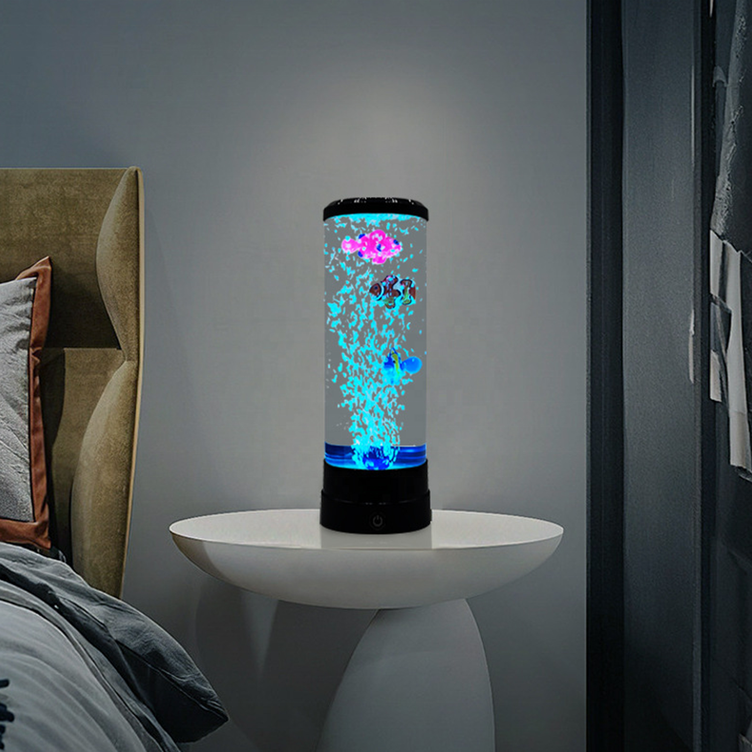 12'' Bubble Fish Lava Lamp LED Multi-Color Changing Aquarium Light Night Light for Home Office Living Room