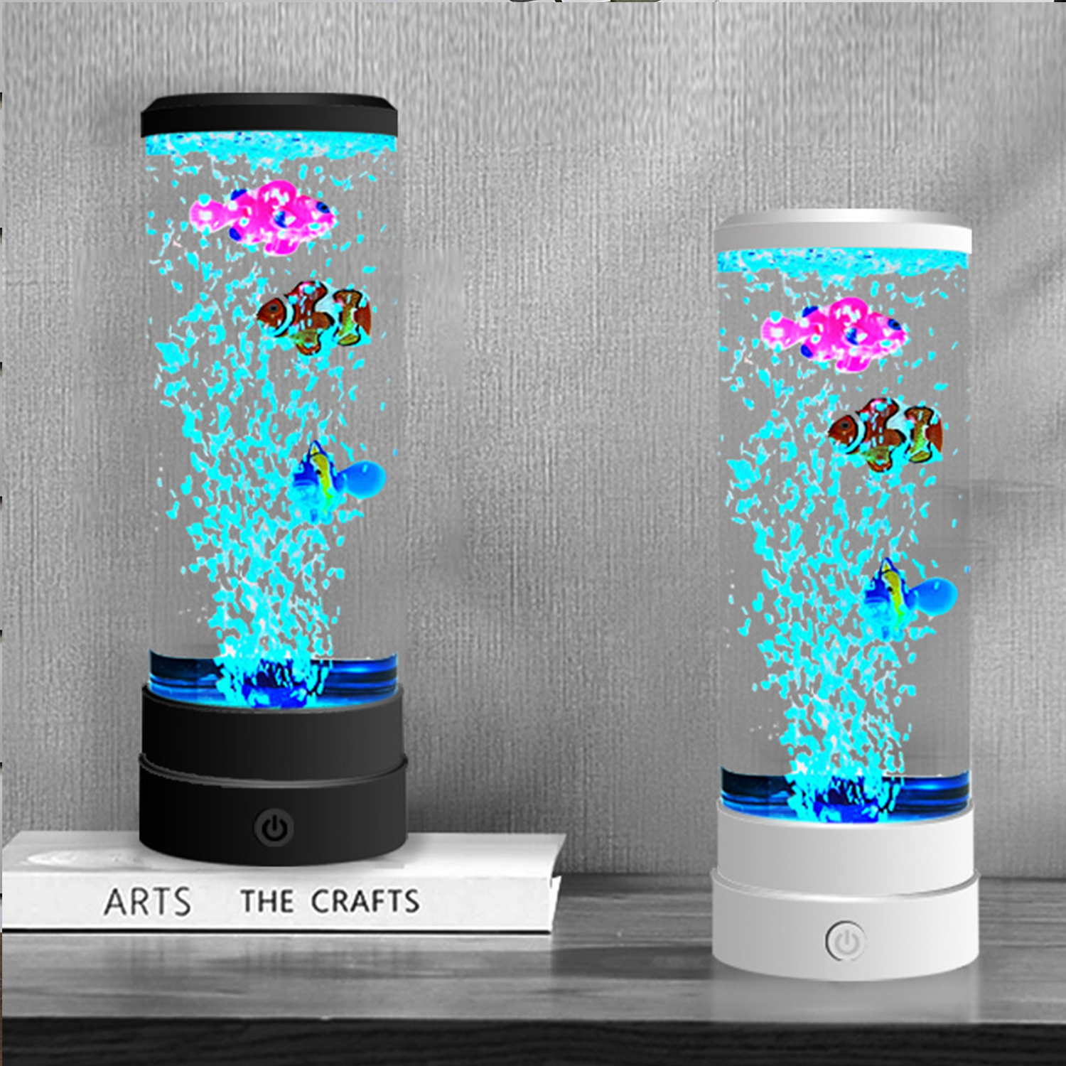 12'' Bubble Fish Lava Lamp LED Multi-Color Changing Aquarium Light Night Light for Home Office Living Room
