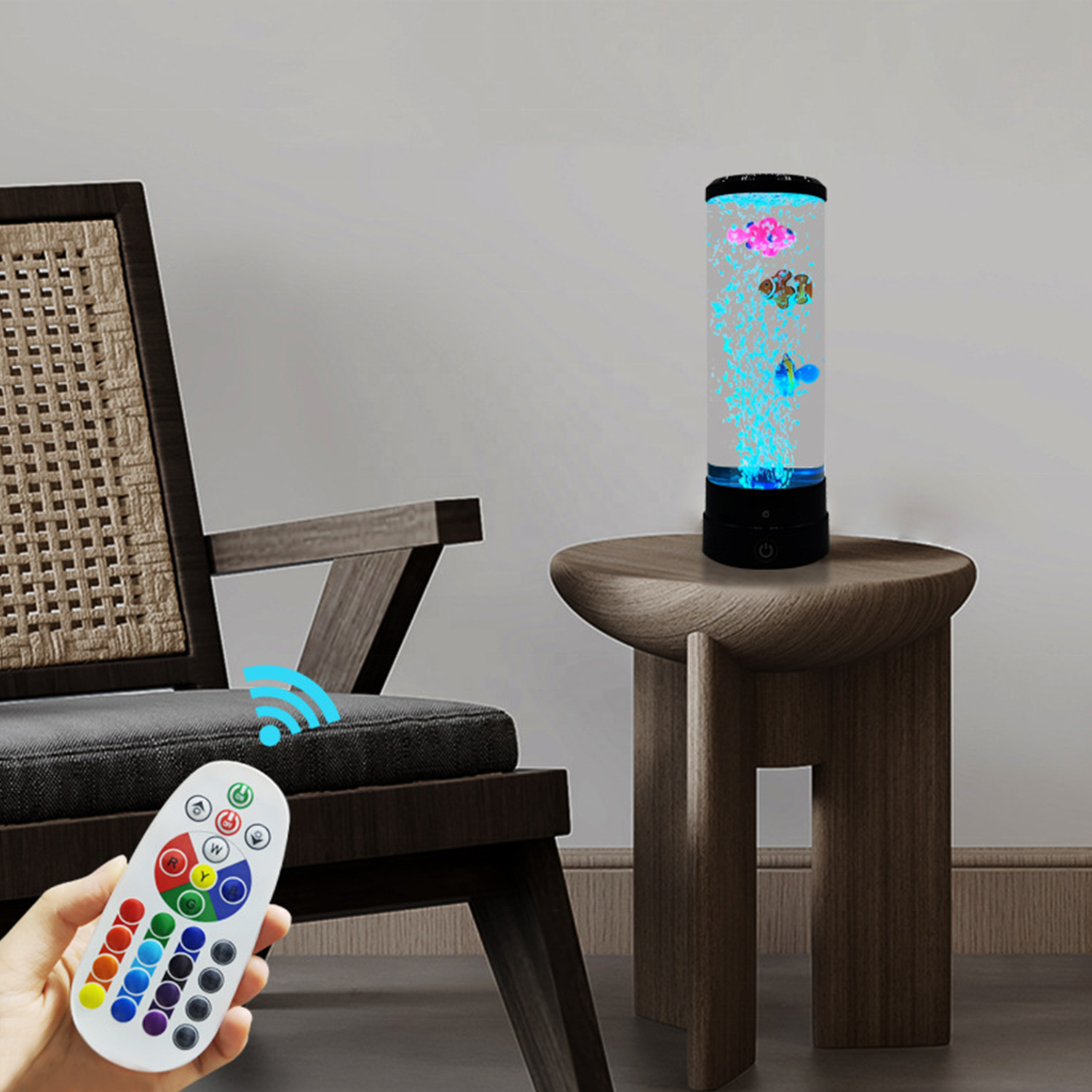 12'' Bubble Fish Lava Lamp LED Multi-Color Changing Aquarium Light Night Light for Home Office Living Room
