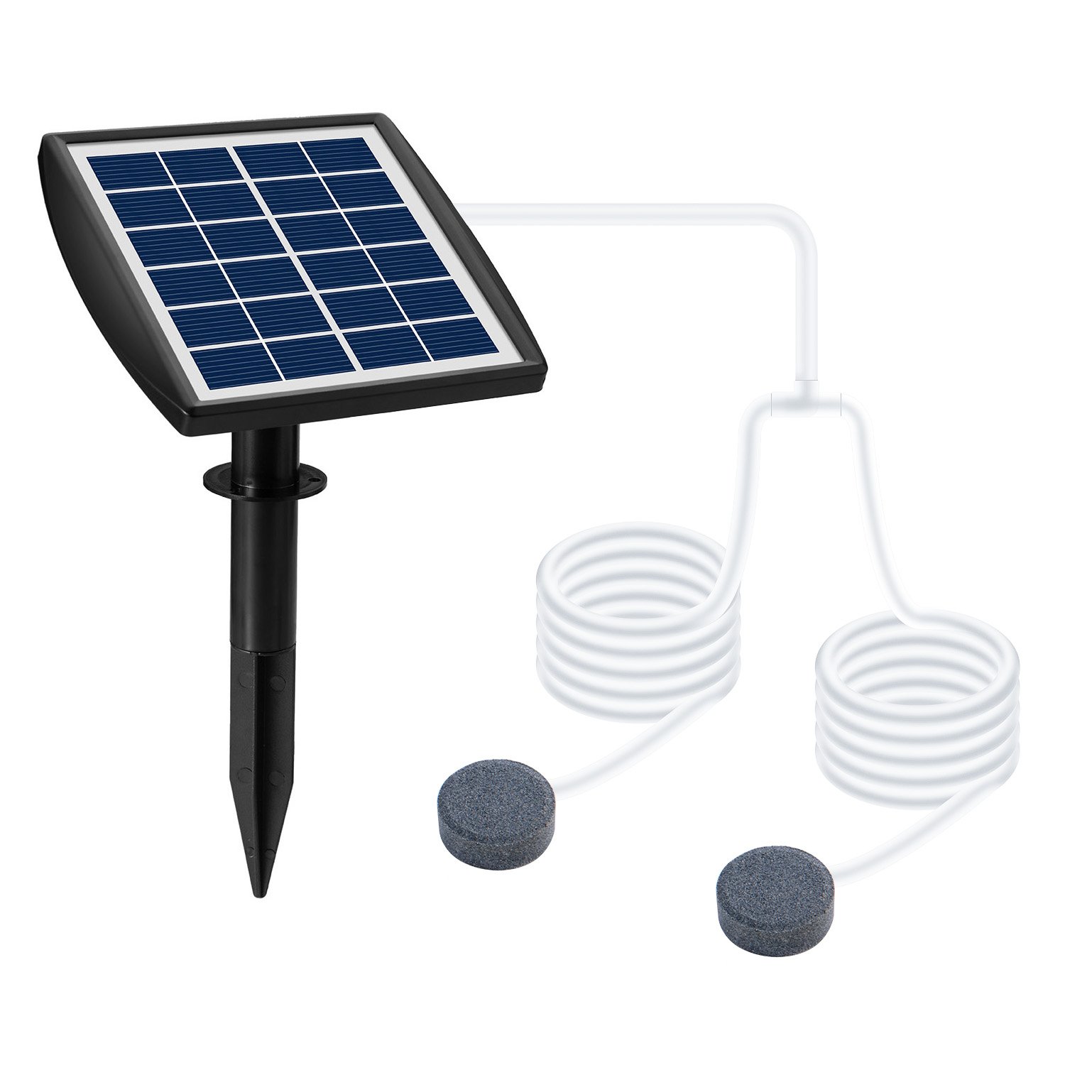Small Portable Solar Fish Tank Oxygen Pump Eco-Friendly Durable Plastic for Po and Aquariums with Light Feature