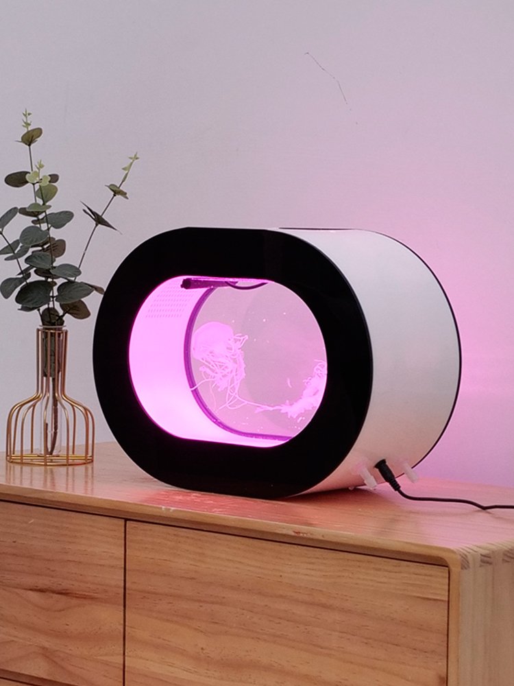 Spot goods offer top table viewing aquarium jellyfish ecological 8L black tank jellyfish tank multi-purpose acrylic tank