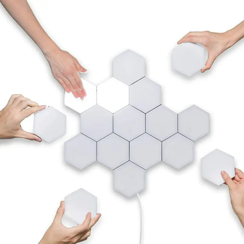 E-top Smart Home Lights Hexagonal RGB LED Light Fixtures (6-Pack) Touch Operated and Arrangeable Aquarium Lights