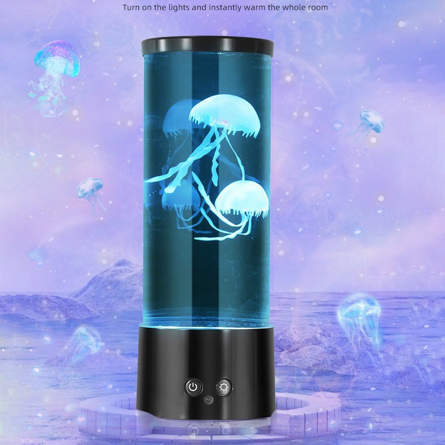 Jellyfish Lava Lamp 3D Lifelike Jellyfish Aquarium Tank Table Lamp with 17 Color Changing Light Futuristic Decor Mood Lamp