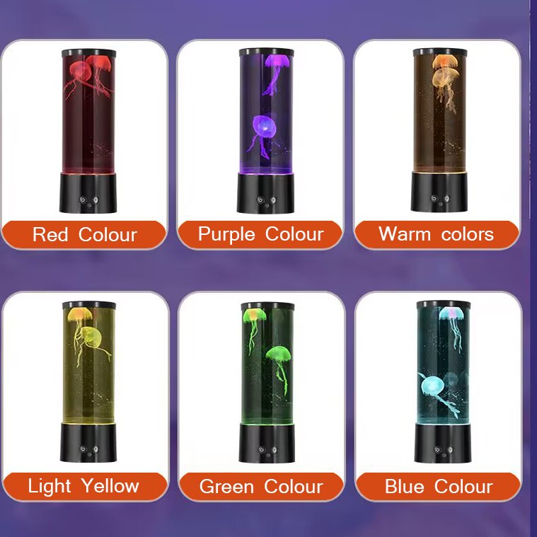 Jellyfish Lava Lamp 3D Lifelike Jellyfish Aquarium Tank Table Lamp with 17 Color Changing Light Futuristic Decor Mood Lamp