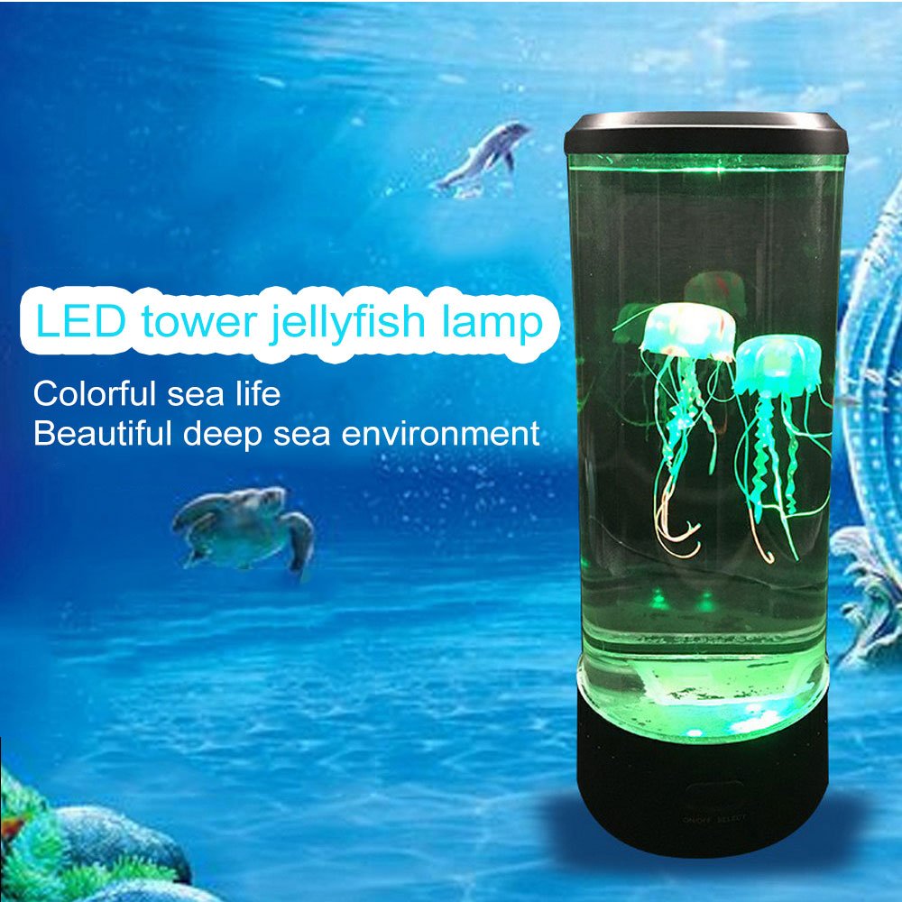 colorful LED large jellyfish water lamp aquarium simulation home decoration table lamp atmosphere night light