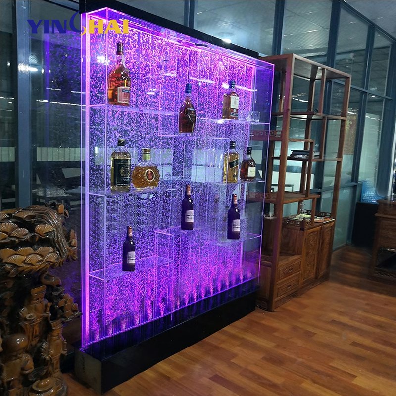 Acrylic decor led Bubble wall with liquor shelf display Fountain Screen & Room Divider removable discoloration Water Bubble Wall