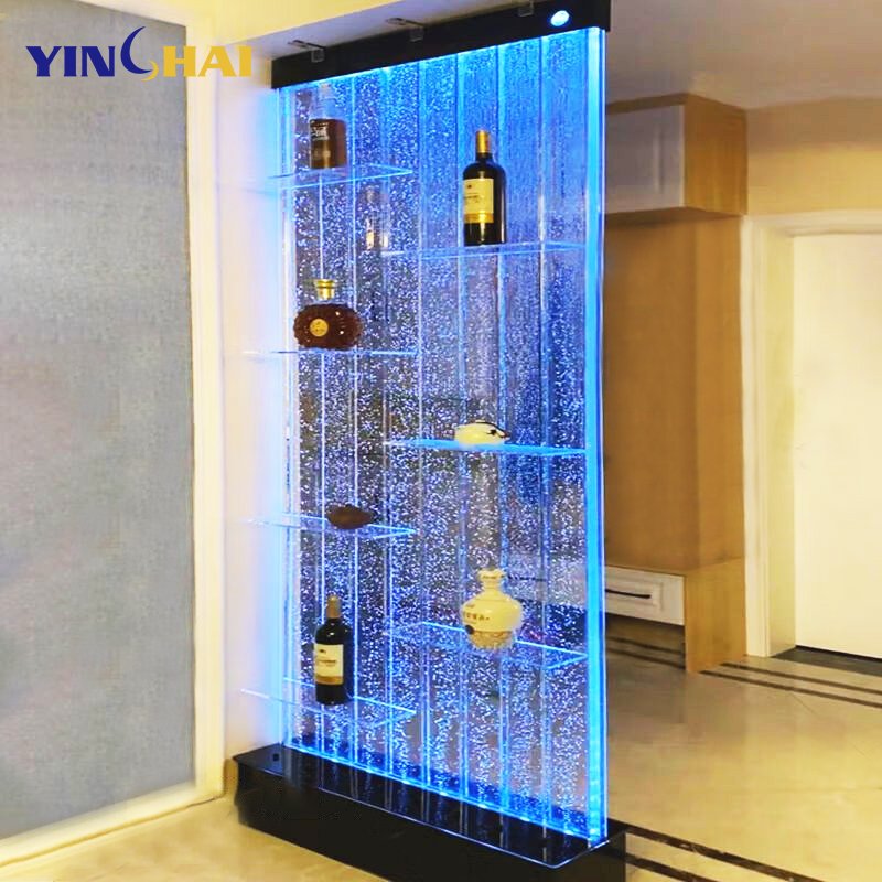 Acrylic decor led Bubble wall with liquor shelf display Fountain Screen & Room Divider removable discoloration Water Bubble Wall