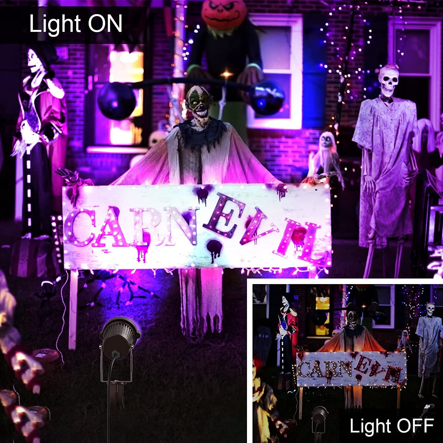 Led Spotlights Halloween Decorative Waterproof Party Stage Lights Outdoor Landscape Light Body Paint UV Curing Lamp Black Light