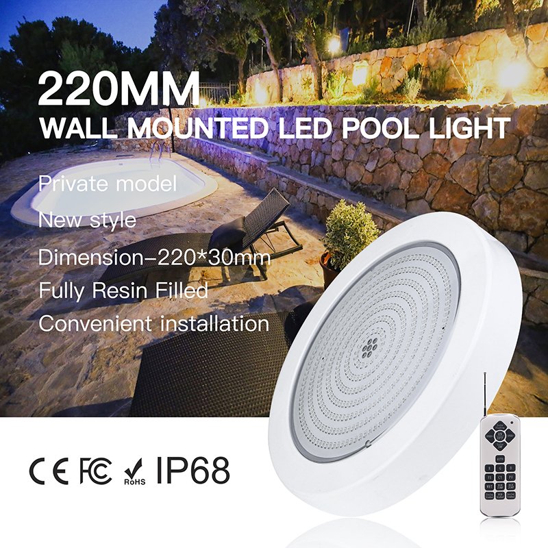 2024 New High Quality Resin Filled LED Swimming Pool Lights IP68 Waterproof Submersible Underwater Lamps White Blue Emitting 12V