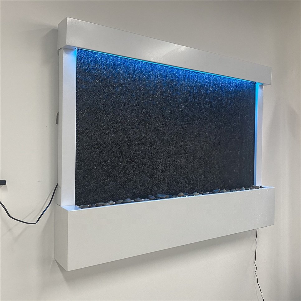 Customized (size/logo)tempered glass water fountain led aquarium home decor