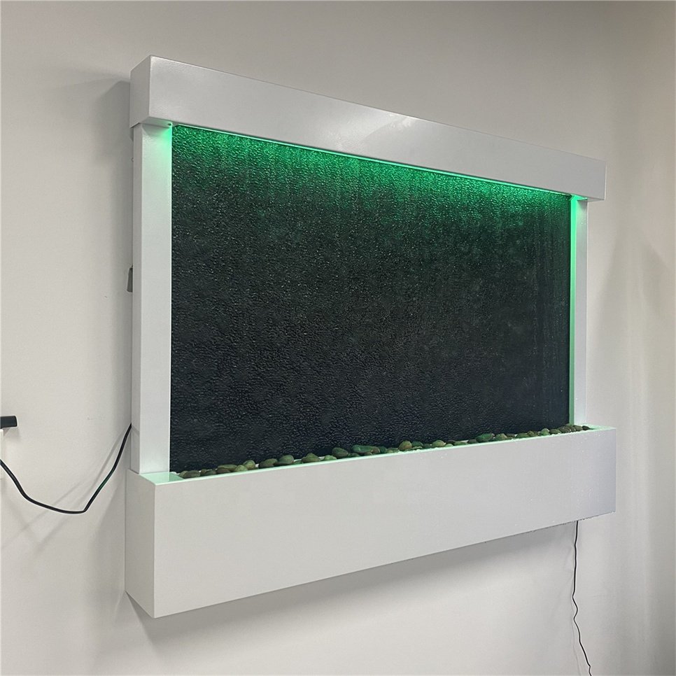 Customized (size/logo)tempered glass water fountain led aquarium home decor