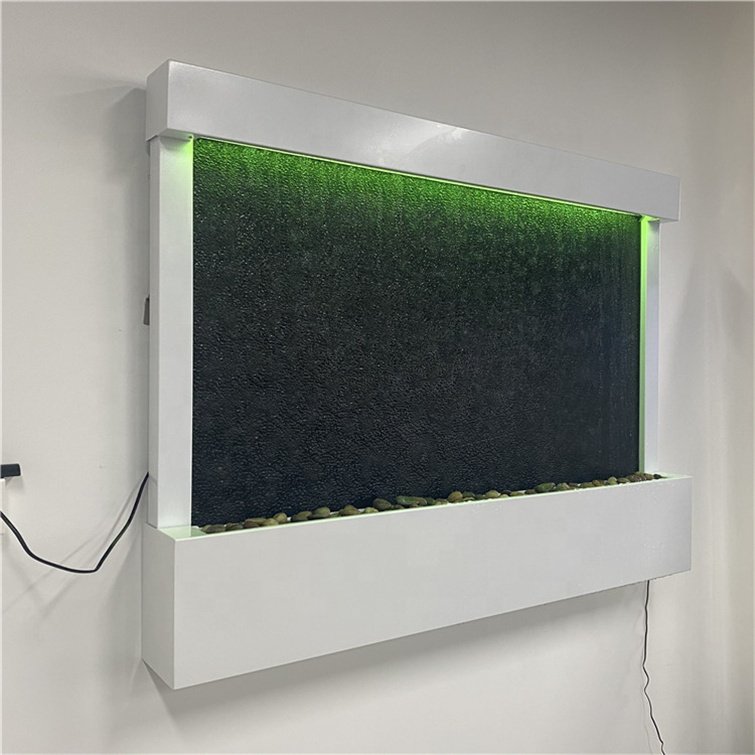 Customized (size/logo)tempered glass water fountain led aquarium home decor