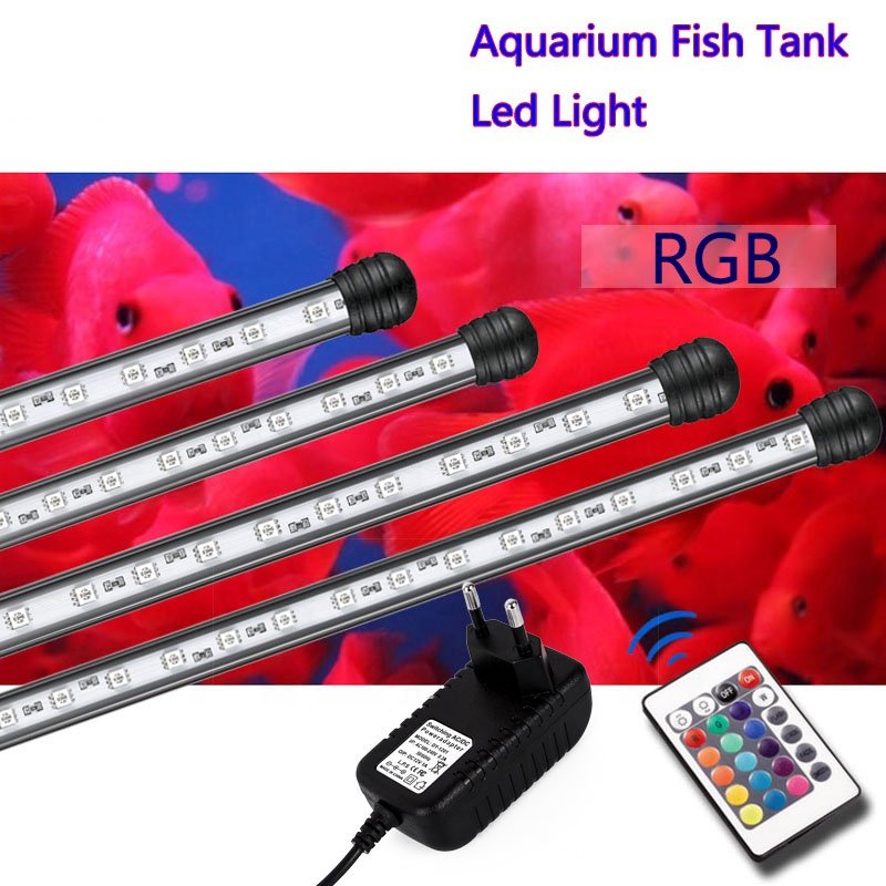 Ocean Automated Aquarium Fish LED T4 Lights 16 Colors Sunrise Sunset Simulation Waterproof Reef Lamp with remote controller