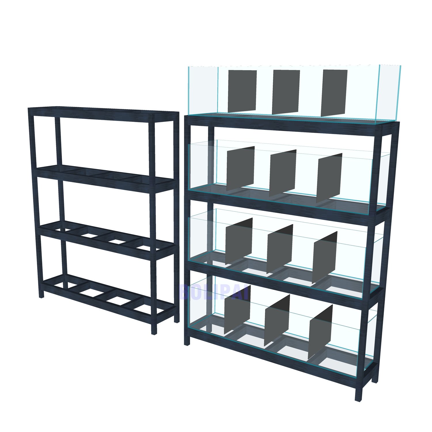 Customized 4 layers aquarium fish tank shop display cabinet