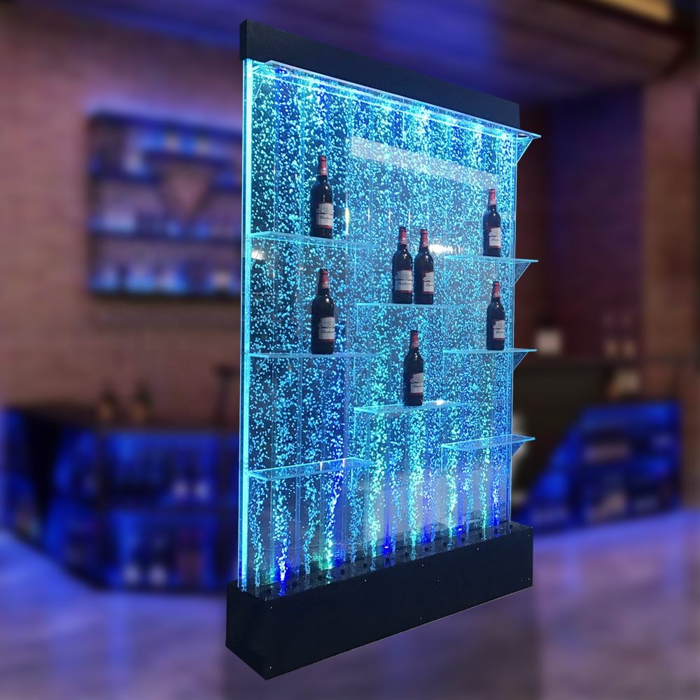 Custom interior decorative acrylic partition wall panel dancing led water bubble wall