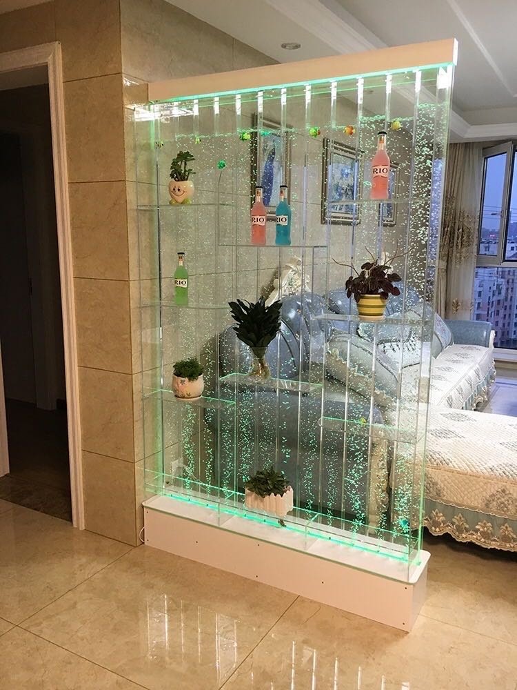 Custom interior decorative acrylic partition wall panel dancing led water bubble wall