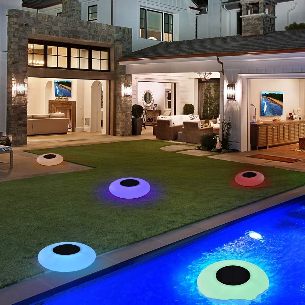 Multi RGB LED Solar Swimming Pool Light Atmosphere Inflatable Yard Lawn Patio Party Beach Outdoor Led Solar Floating Pool Lights