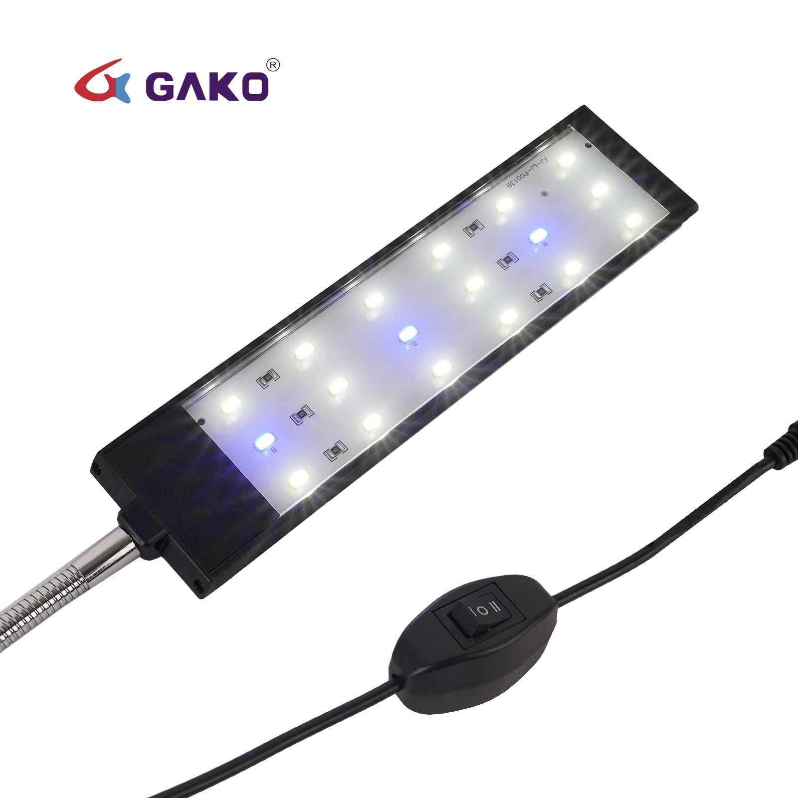 Gako JTL-18 5730 Freshwater Plant Color Twinstar Clip on Aquarium Light LED Eco-friendly IP67 90 Aluminum Alloy 7W Blue White