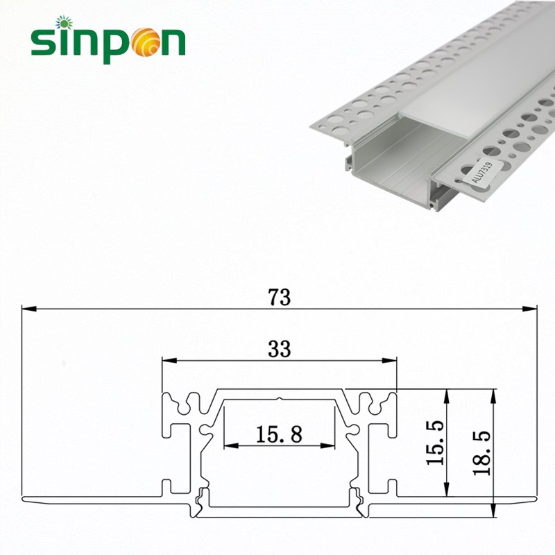 High Quality Customized Led Lights Strips Deep Square Winged Aluminium Led Extrusion Profile