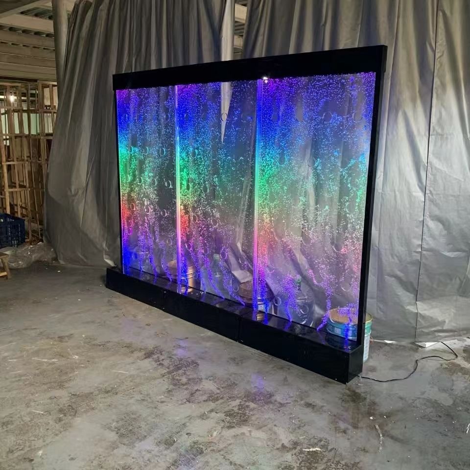 high quality multi design acrylic panel led water bubble fountain wall for home hotel bar decoration