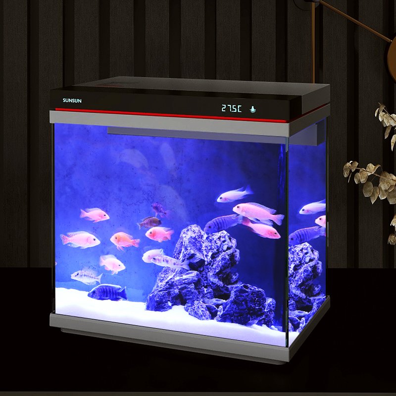 Factory Wholesale Acuarios Aquarium Fish Tank Oxygen Accessories Mini Glass Aquariums with Led Light
