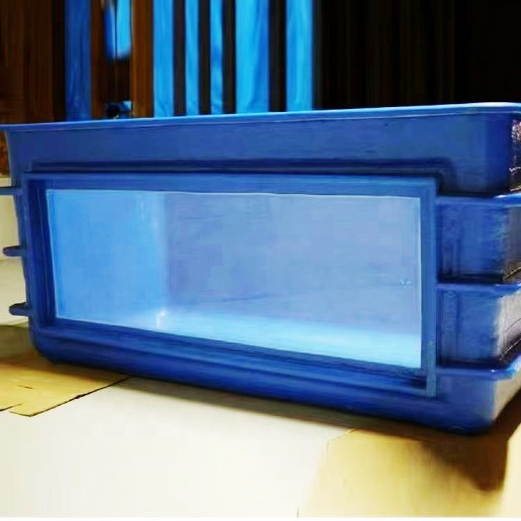 Custom Aquarium Koi Pond Indoor Fish Farm Frp Fiberglass Fish Farming Tank with Viewing Window and Filtration Room