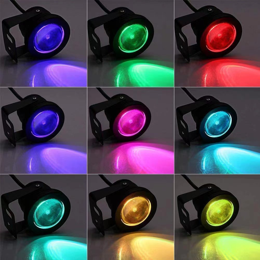 ODM RGB 10W Remote Dimmable Swimming Pool Spotlight Waterproof IP68 12V Landscape Tree Aquarium Fish Tank LED Fountain Spotlight