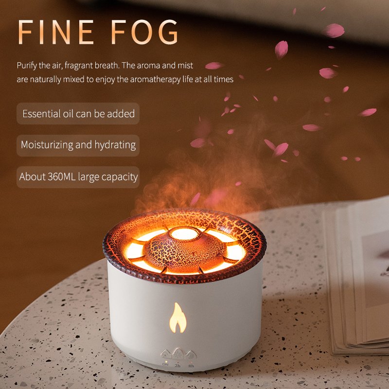 Jellyfish volcano Room Desk Decor Gift 7 LED Lamp Multi-Color Changing Aquarium Night Light Electric aroma diffuser for Office