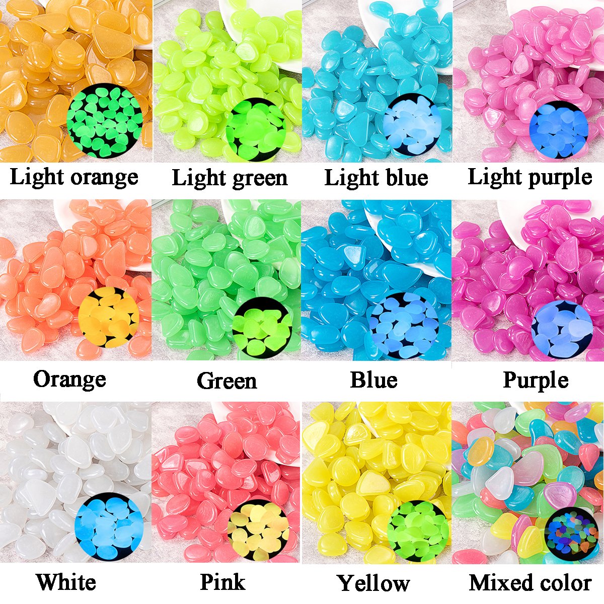 Luminous Stones Glowing in the Dark Lighting Cobbles for Garden Landscape Aquarium Decorations Paving Pebbles Fluorescent Stones