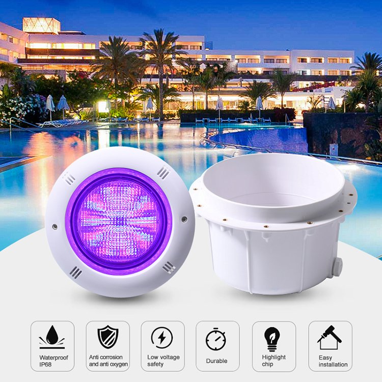 Custom Swim Pool Lamp 12W Pond Aquarium Rgb Ip68 Led Colorful Underwater Swimming Pool Light