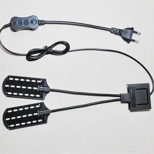 AST Fish tank LED clip light LED aquarium double head aquarium light x7 10w black us plug
