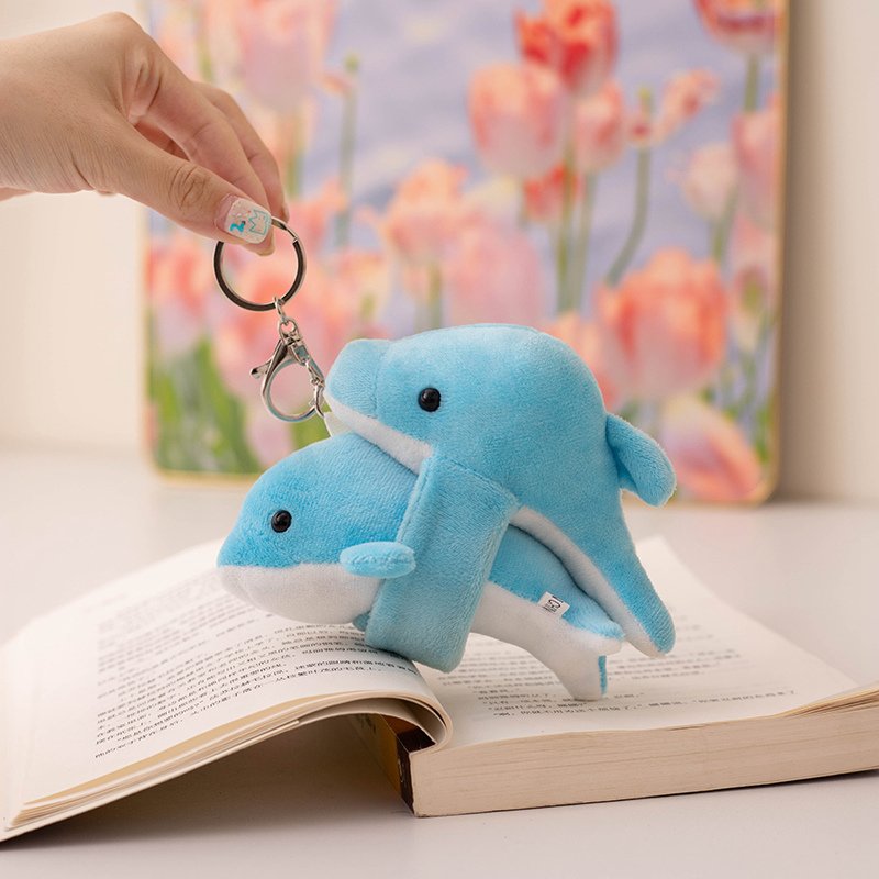 Cute Plush Dolphin Small Pendant Keychain Bag Accessories Backpack Hangers Aquarium Souvenirs Plush Toys