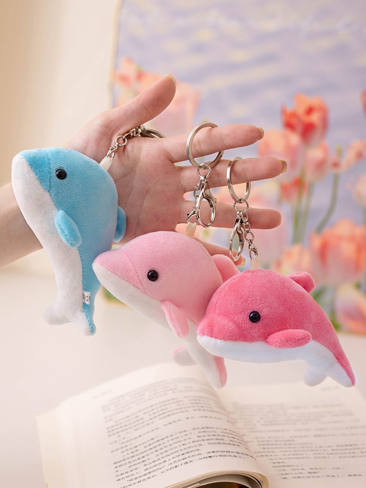 Cute Plush Dolphin Small Pendant Keychain Bag Accessories Backpack Hangers Aquarium Souvenirs Plush Toys