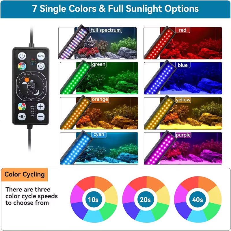 NAUTIEYE FG186 Excellent Day-Night Cycle Mode & Auto On/Off Timer Rgb Aquariums Accessories Full Spectrum LED Lights