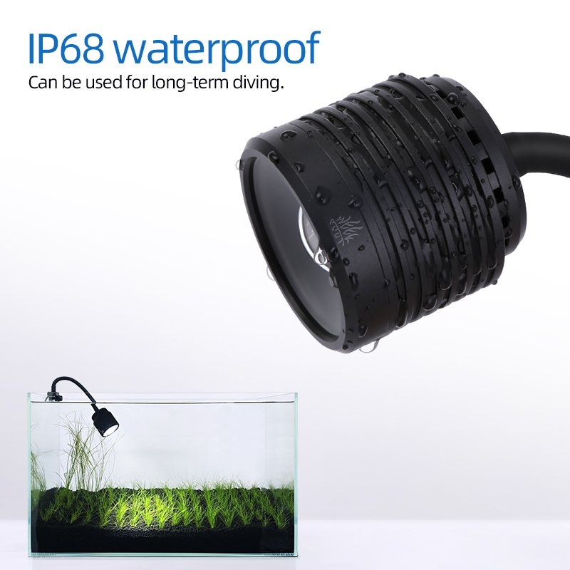 WEEK AQUA Mini7Pro-F LED Aquarium Submersible spotlights Focusing Dimming COB 6500k 4000k 2700k IP68 Dive Fish Tank Spotlight