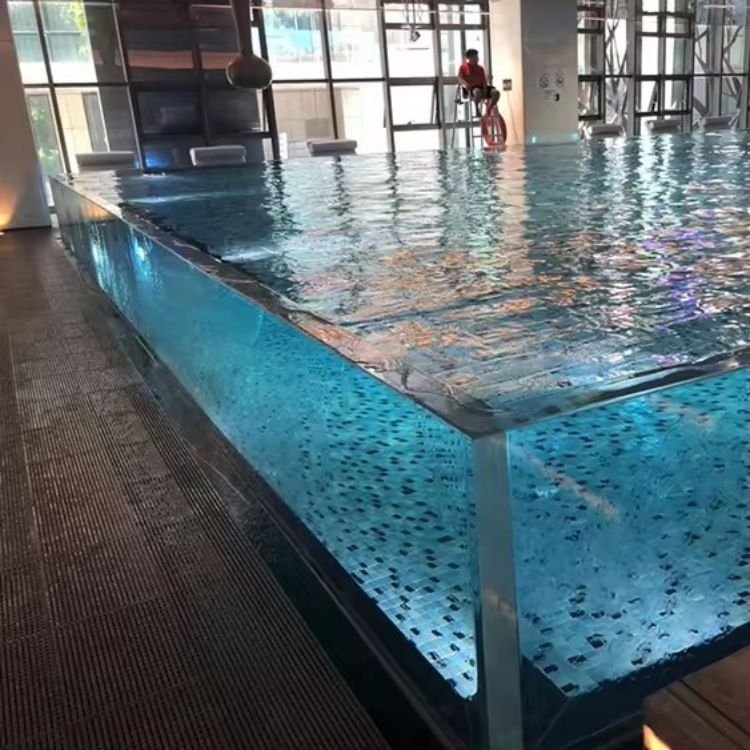 Above Ground Swimming Pool with Acrylic Panel Custom Cut and Moulded Glass Swimming Pool