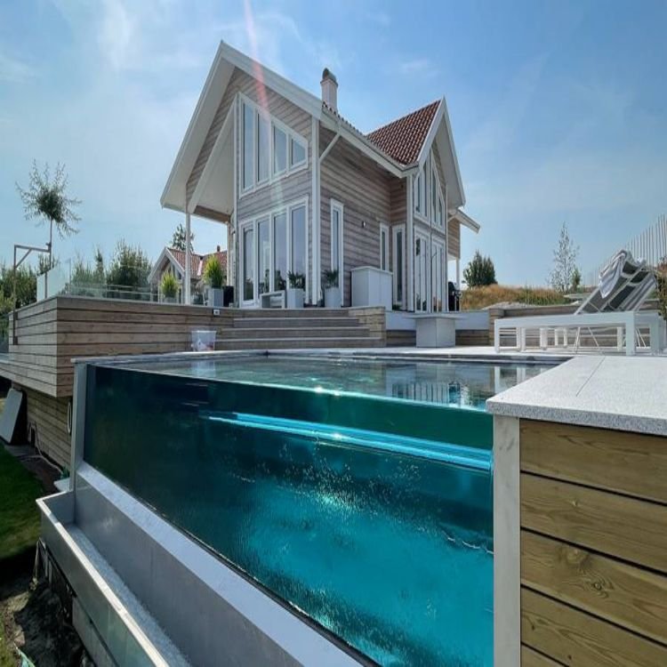 Above Ground Swimming Pool with Acrylic Panel Custom Cut and Moulded Glass Swimming Pool