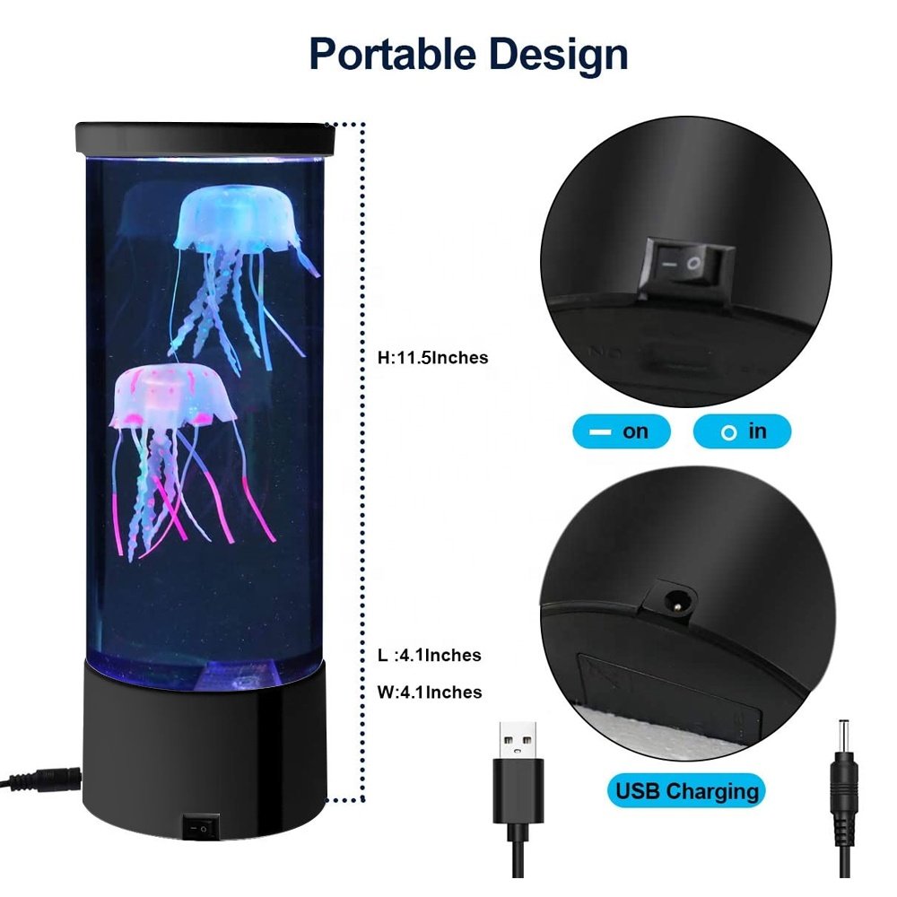 Factory Fast Delivery 2022 New LED Jellyfish Lamp Bedside Night Light Color-changing Aquarium Lights Children's Gifts Lava Lamp