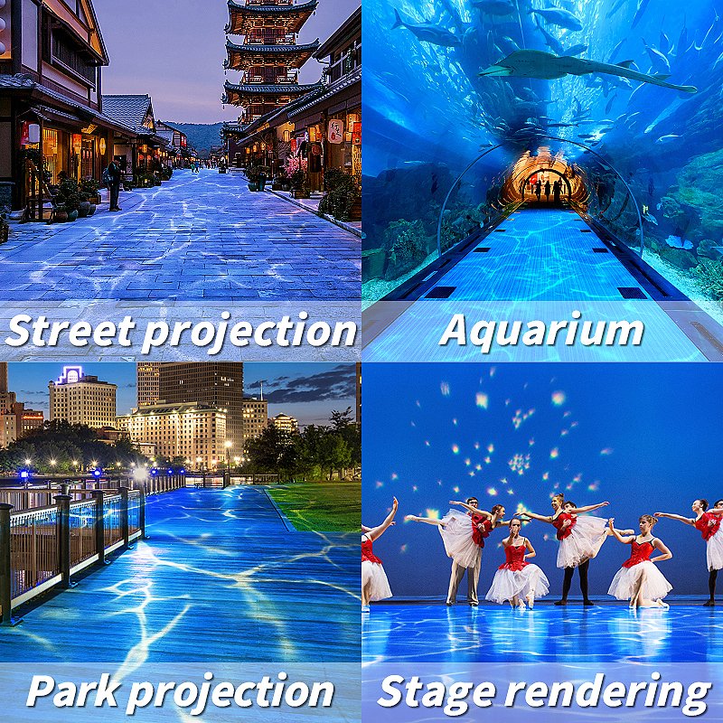 SHTX Outdoor 200w LED Water Wave Blue Ocean Ripple light For Exhibition Hotel corridor 3D dynamic Effect Projector Light