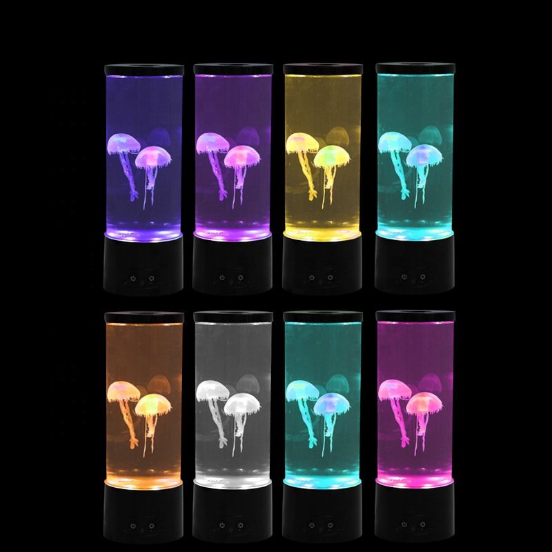 HOT selling Jellyfish LED Lamp Aquarium Tank Sensory Mood Night Light for Decorate Relax Color Changing Bedside Table Novelty