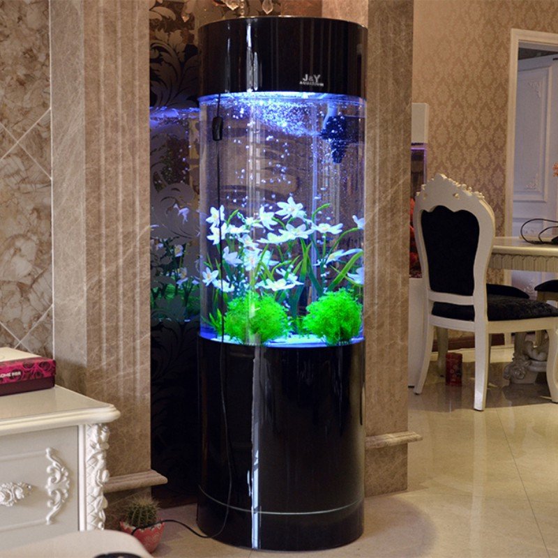 Round Aquarium Acrylic Cylindrical Aquariums Acrylic round Fish Tank With Inside Lighting And Filter Pump