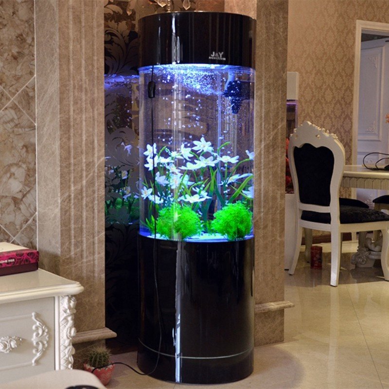 Round Aquarium Acrylic Cylindrical Aquariums Acrylic round Fish Tank With Inside Lighting And Filter Pump
