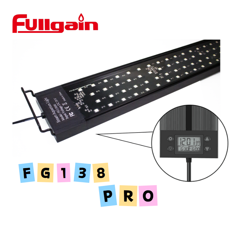 FULLGAIN FG138PRO New Product Aluminum Alloy 5054 WRGB Full Spectrum Planted Grow Aquarium Light High Wattage Fish Tank Light