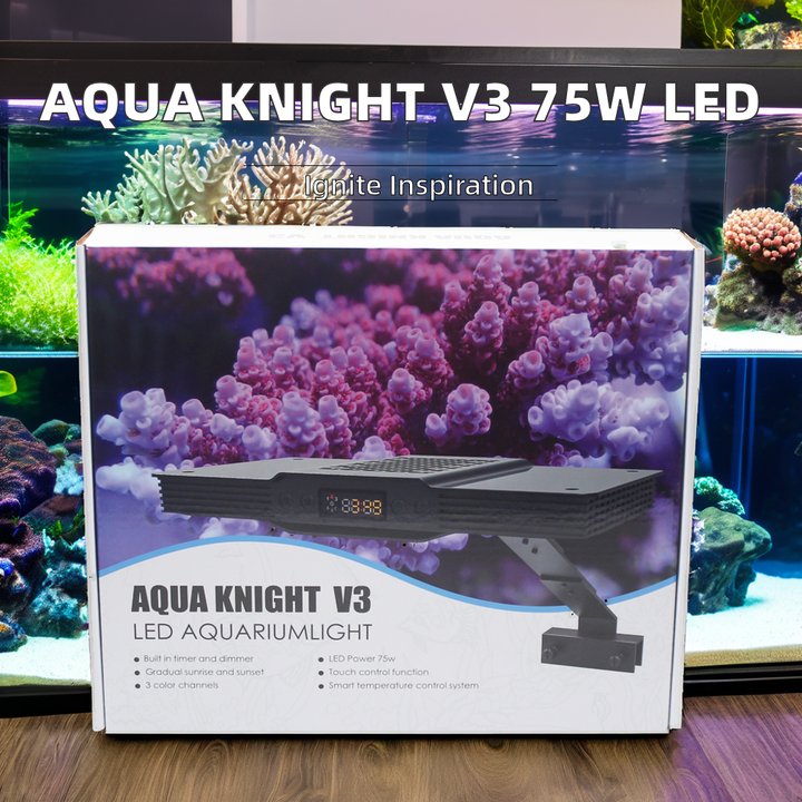 2024 New Arrival aqua knigt V3 75W full spectrum led aquarium lamp for saltwater coral reef light